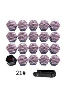 20pcs Rhinestone Decor Plastic Car Wheel Hub Protection Cover - Pink - View 3