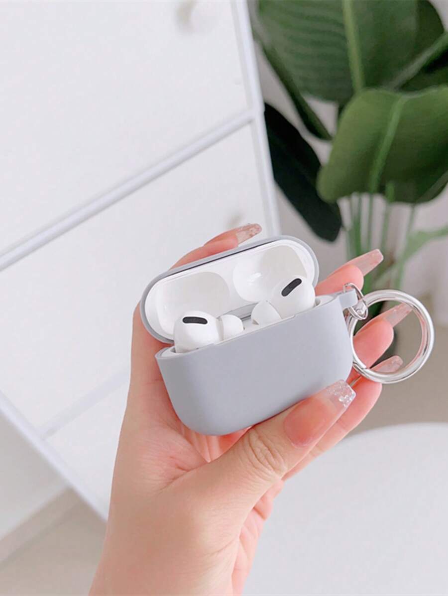 Solid Silicone Case Compatible With Airpods For AirPods1/2 AirPods Pro - Light Grey - View 1