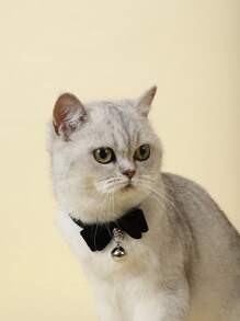 1pc Bow Decor Bell Pendant Pet Necklace For Dog And Cat For Decoration