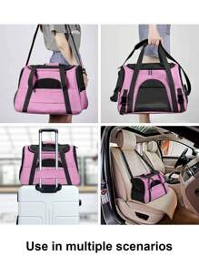 1pc Portable Pet Carrier Bag For Dog And Cat For Outdoor - Pink - View 7