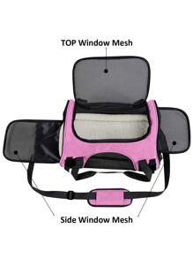 1pc Portable Pet Carrier Bag For Dog And Cat For Outdoor - Pink - View 8