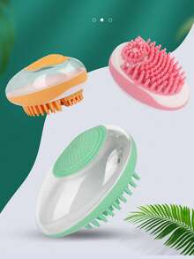 1pc Random Color Pet Bath Brush For Dog And Cat For Massage - Multicolor - View 3