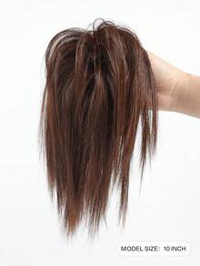 Claw Clip Short Straight Synthetic Hair Bun - Light Brown - View 2