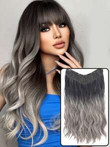 Ombre Long Curly Synthetic Hair Extension - Ombre - View 1
