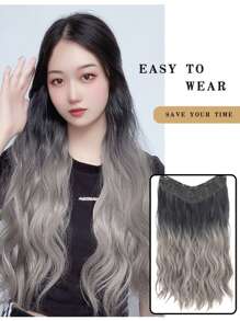 Ombre Long Curly Synthetic Hair Extension - Ombre - View 4