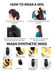 Claw Clip Short Straight Synthetic Hair Bun - Light Brown - View 8