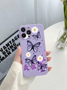 Ốp lưng điện thoại họa tiết bướm Apple - Màu tím - Xem 2