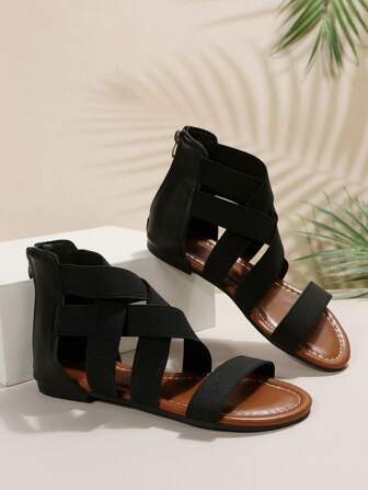 2024 Latest Fashion Floral Roman Style Flat Sandals For Women