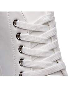 Women Minimalist Lace-up Front Wedge Sneakers, Sporty Outdoor Sneakers