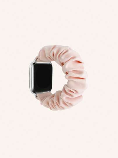 件全新粉紅髮圈設計織品錶帶，相容於Apple Watch 8/7/6/5/4/3/2/1/se/ultra，38 mm/40 mm/41 mm/42 mm/44 mm/45毫米/49 毫米