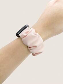 件全新粉紅髮圈設計織品錶帶，相容於Apple Watch 8/7/6/5/4/3/2/1/se/ultra，38 mm/40 mm/41 mm/42 mm/44 mm/45毫米/49 毫米 - 粉色 - 查看 4