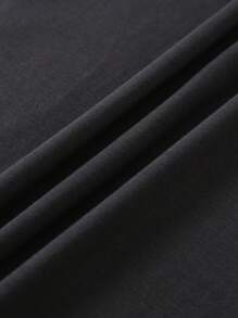 SHEIN EZwear Bear & Slogan Graphic Drop Shoulder Oversized Tee - Dark Grey - View 7