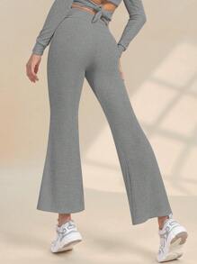 Yoga Basic Quần Thể thao Nữ màu trơn - Màu Xám nhạt - Xem 2