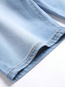 Manfinity Homme Men Slant Pocket Denim Shorts - Light Wash - View 6