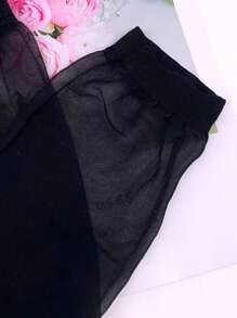 10對素色中筒襪 - 黑色 - 查看 6