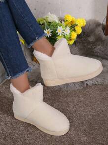 Mujer Botas de Estar en Casa de peluche casa de moda invierno - Beis - Ver 4