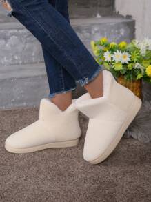 Mujer Botas de Estar en Casa de peluche casa de moda invierno - Beis - Ver 7