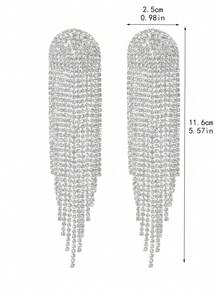 華麗性感的酒吧水晶掛耳耳環,女士配戴,1對