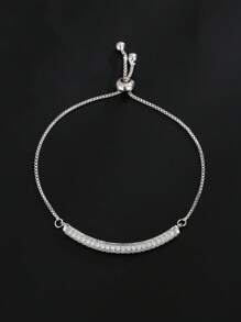 1 Vòng Tay Trang Trí Bằng Đồng Đính Đá Cubic Zirconia Quyến Rũ Cho Phụ Nữ Cho Cuộc Sống Hàng Ngày - Bạc - Xem 5