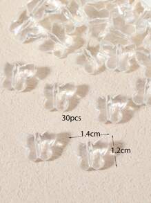 30入組蝴蝶形diy首飾掛件,適用於手鍊、項鍊、服飾、婚禮裝飾