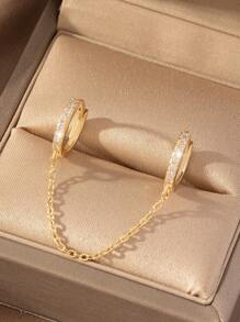 1 Stück Ohrringe mit Glamourös Kupfer Kubischem Zirkonia & Kette, Für Frauen für Date Geschenk