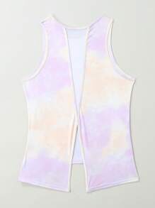 Yoga Trendy 紮染下擺開叉背心上衣 - 彩色 - 查看 7