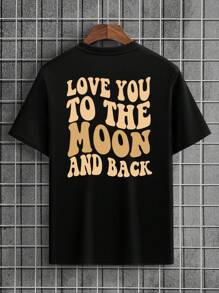 Men Slogan Graphic Tee - Black - View 1