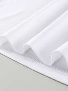 Hombres Camiseta tropical & con estampado de letra - Blanco - Ver 4