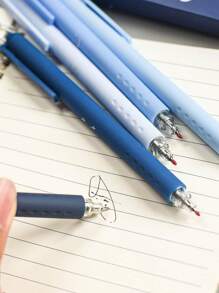 5支裝月亮和星星圖案按壓式中性筆簡單多用途中性筆套裝用於繪畫、書寫