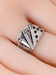 1 Miếng Retro Đồng Chơi bài Trang trí Có thể điều chỉnh Nhẫn Đối với phụ nữ Nam Để Trang Trí Hàng Ngày , Đối với Đồ trang sức Qủa tặng Và Buổi tiệc - Nhiều màu - Xem 6