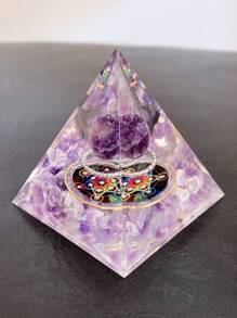 1 pieza pirámide diseño Decoración creativo poliresina Objeto decorativo para casa Decoración - Morado - Ver 3