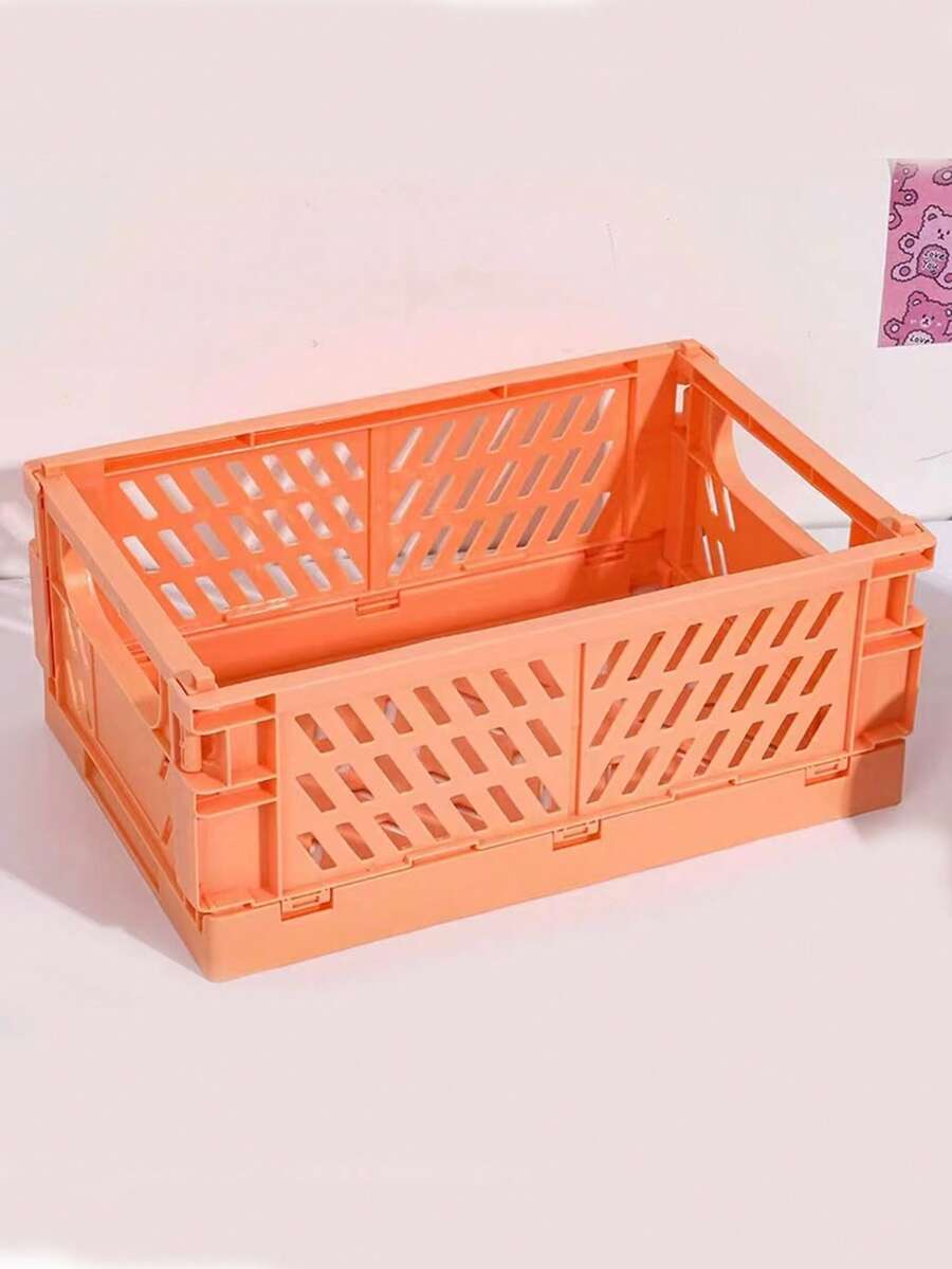 1入組可折疊文具收納籃 - 橘色 - 查看 1