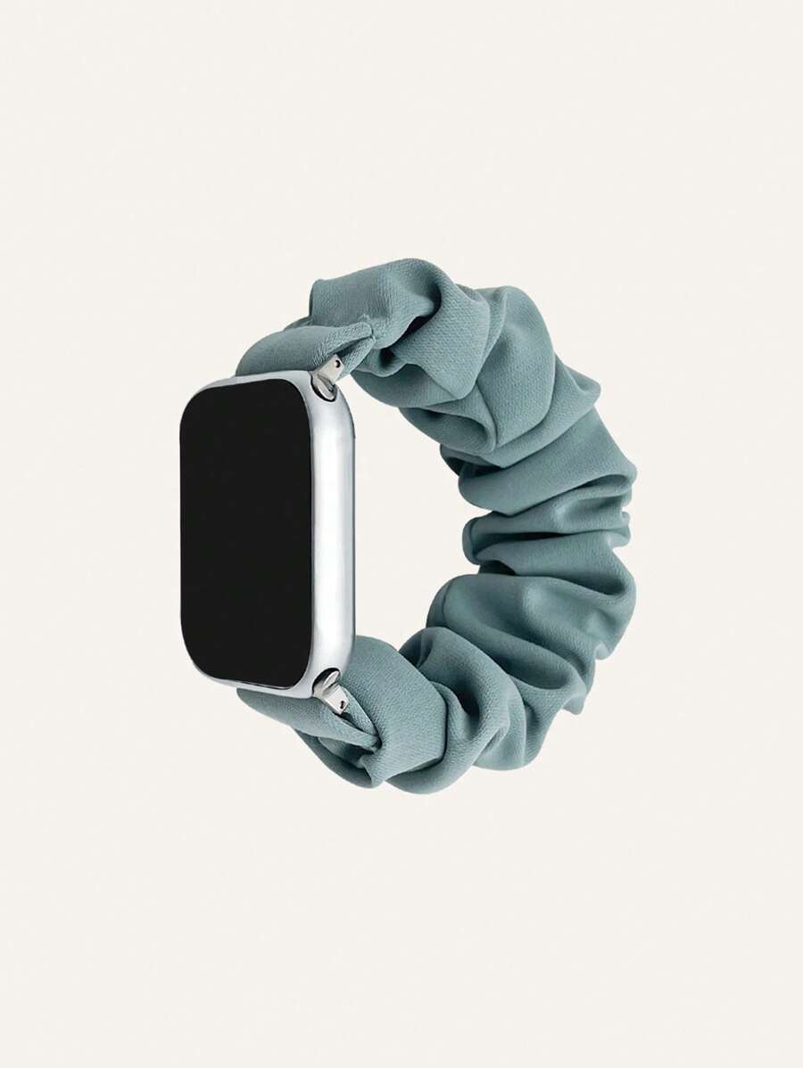 件髮圈設計織物錶帶，相容於Apple Watch，相容於Apple Watch 8/7/6/5/4/3/2/1/se/ultra，38 毫米/40 毫米/41 毫米/42 毫米/44 毫米/45 毫米/49 毫米 - 藍色 - 查看 1