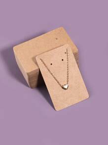 100 יח'\סט כרטיס תצוגת תכשיטי נייר, מתלה תצוגת תכשיטים בצבע אחיד מודרני לבית ולנסיעות - Màu Khaki - Xem 1