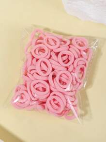 bilicaca 100入組兒童素色髮圈