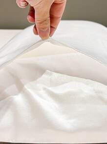2pcs Polyester Satin Pillowcase Set - Solid Color Pillowcases Good For Hair And Skin, With Envelope Closure, No Pillow Insert, Suitable For Bedroom, Guest Room, Dorm (Boys/Girls), Travel - White - View 4