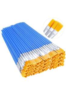 30pcs Fine Nylon Hair Flat Paint Brush Set For Detail Painting With Watercolor Back To School,Back To School,School Supplies