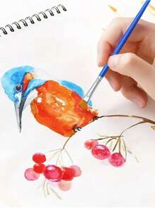 30pcs Fine Nylon Hair Flat Paint Brush Set For Detail Painting With Watercolor Back To School,Back To School,School Supplies