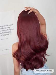 Tóc giả sóng toàn thân dài có tóc mái - Màu Đỏ Sâu - Xem 3