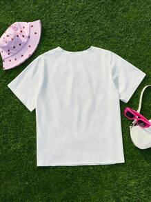 SHEIN EZwear 大碼素色圓領T恤 - 白色 - 查看 2