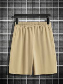 Manfinity Hypemode Men Plus Drawstring Waist Shorts - Khaki - View 2