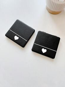 1 gương có thể gập lại hình trái tim - Đen và trắng - Xem 2