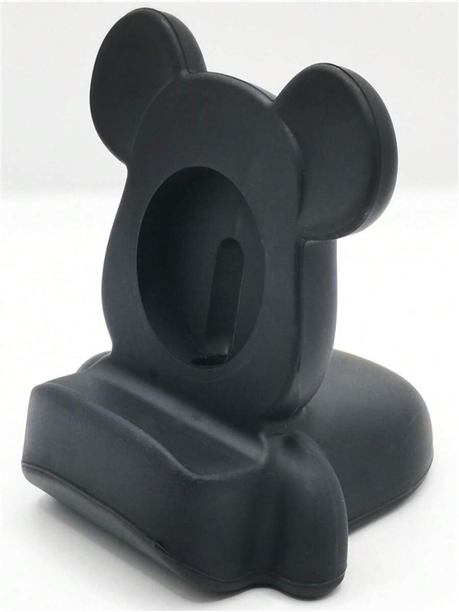 1pc Bear Design Silicone Watch Charger Stand Compatible With Apple Watch - Pink - View 1