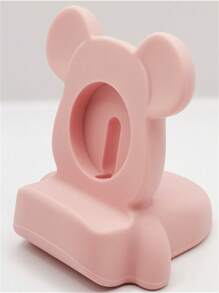 1pc Bear Design Silicone Watch Charger Stand Compatible With Apple Watch - Pink - View 2