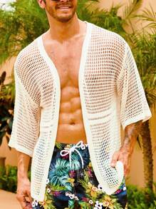 Manfinity RSRT Nam Cardigans màu trơn Giải trí - trắng - Xem 4