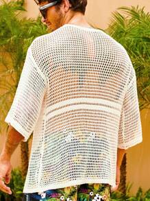 Manfinity RSRT Nam Cardigans màu trơn Giải trí - trắng - Xem 2