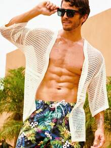 Manfinity RSRT Nam Cardigans màu trơn Giải trí - trắng - Xem 6