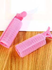 1 pieza Rodillos de pelo holgados para raíces esponjosas de pelo con clip de flequillo autadhesivos para rizar el cabello con horquillas de plástico H - Rosa Fucsia - Ver 2