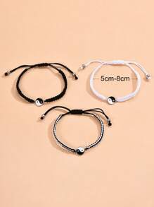 3 pièces Set de bracelets tressés polyvalents et pour femmes