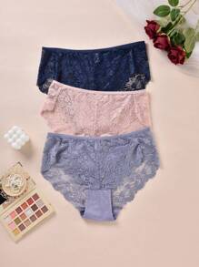 FOVTY 3 chiếc quần lót nữ ren cỡ lớn gợi cảm - Nhiều màu - Xem 1